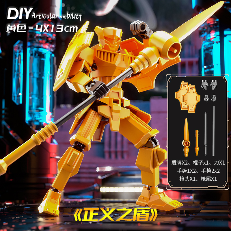 Nuevo Lucky 13 más articulaciones armadura de absorción magnética móvil muñeca guerrero de ensamblaje de deformación mecha modelo juguete