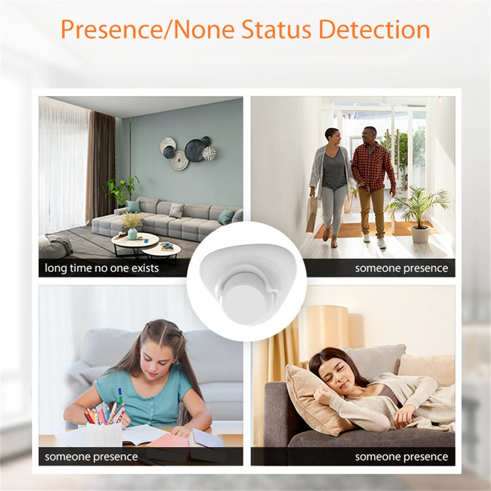 Tuya Smart Zigbee24G Human Presence Sensor Ceiling Wall Mounted USB Human Respiration Radar Detection