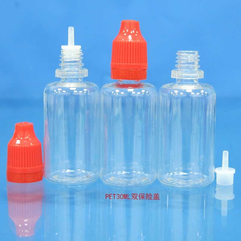 子供に安全な PET30ML ダブル安全キャップ先の尖ったインナープラグドロップボトルエッセンシャルオイル充填カラーライティングエマルジョン空のプラスチックボトル|undefined
