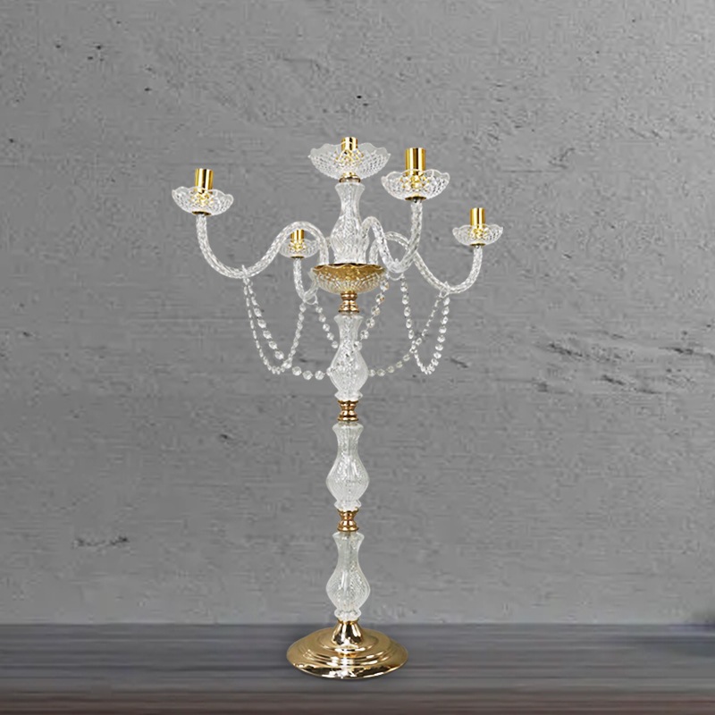 Suministro directo de fábrica de artículos de flores de jade de oro acrílico fino, accesorios de diseño de lugar, accesorios de boda Meichen minimalistas y versátiles