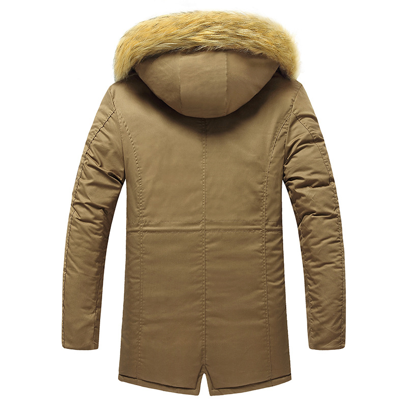 Aliexpress hombre chaqueta de algodón medio largo, moda europea y americana, delgada, cálida y gruesa, chaqueta de algodón de hombre joven