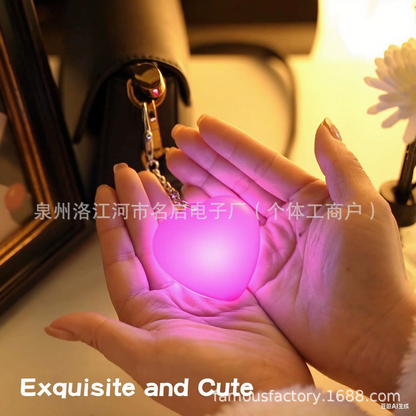 Сердечный брелок для сумки-подвеска, светодиодный LED-light с USB-подзарядкой, белый, розовый, синий, сенсорный светлый сердечко
