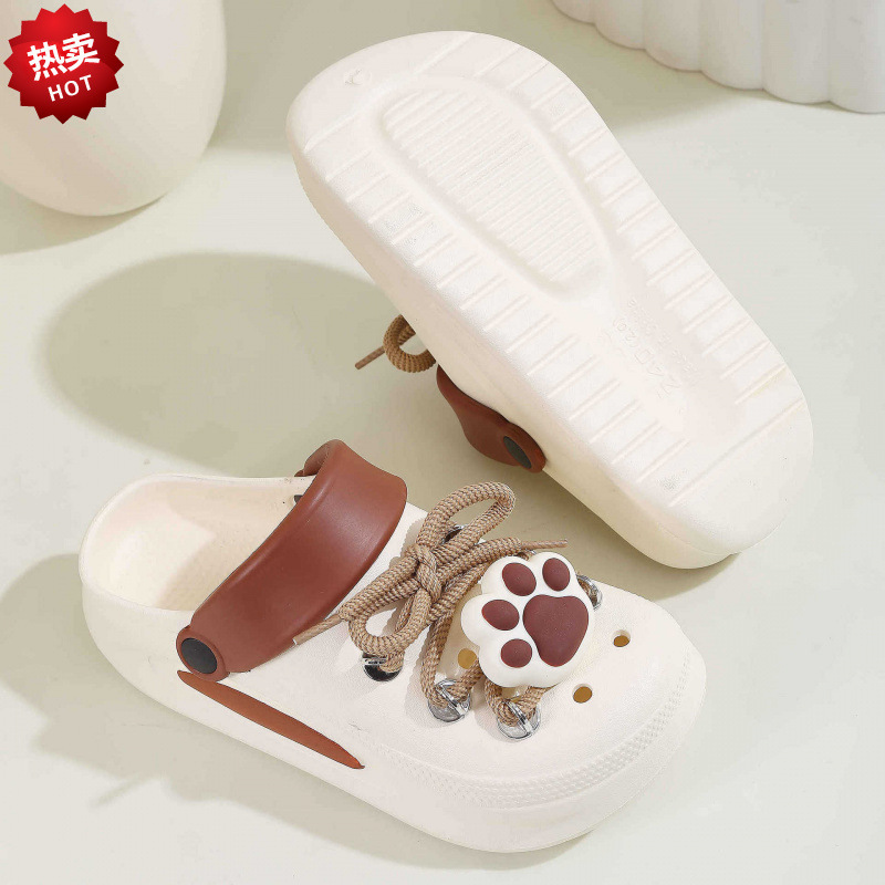 Thick-Soled Croc Shoes Women's Summer Outerwear Increase Height 2025 New Eva Internet Celebrity Beach Sandals and Slippers Women's Wholesale