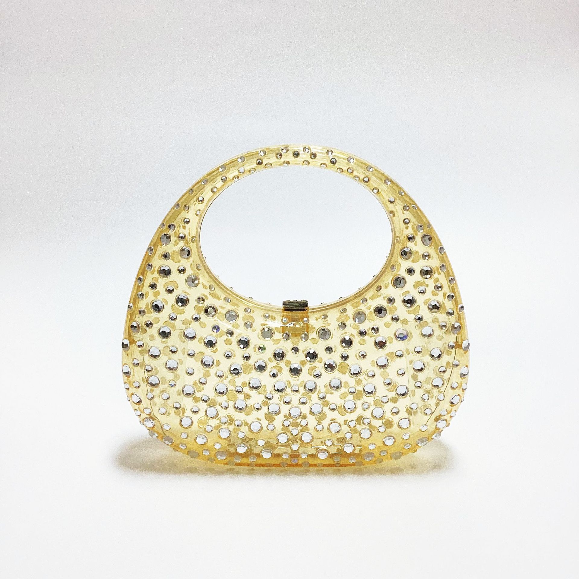 675g Weight Lock clasp Closure Type Women's Small Acrylic Solid Color Elegant Round Lock Clasp Underarm Bag
