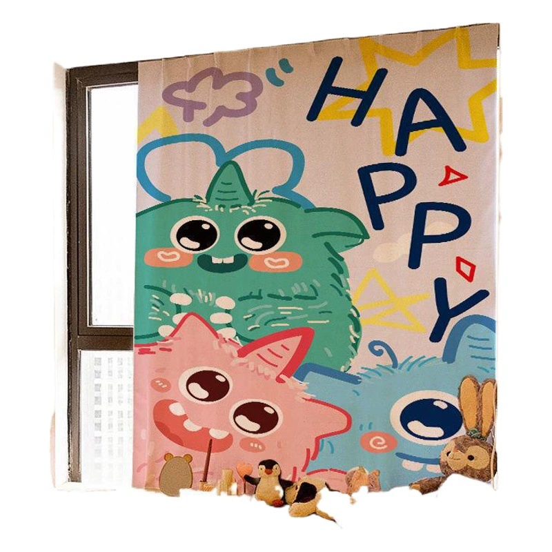 Штора Бытовая Штора для спальни дома на липучке для штор без перфорации установка клея затенение простой самоклеящийся