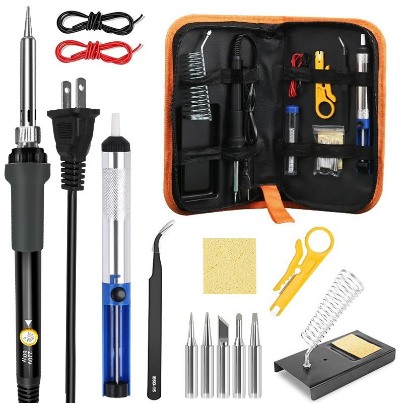 60 / 80W multimetro de hierro de soldadura eléctrica de temperatura constante transfronteriza estándar europeo y americano estándar británico de mantenimiento doméstico ajuste de temperatura herramientas de hierro de soldadura