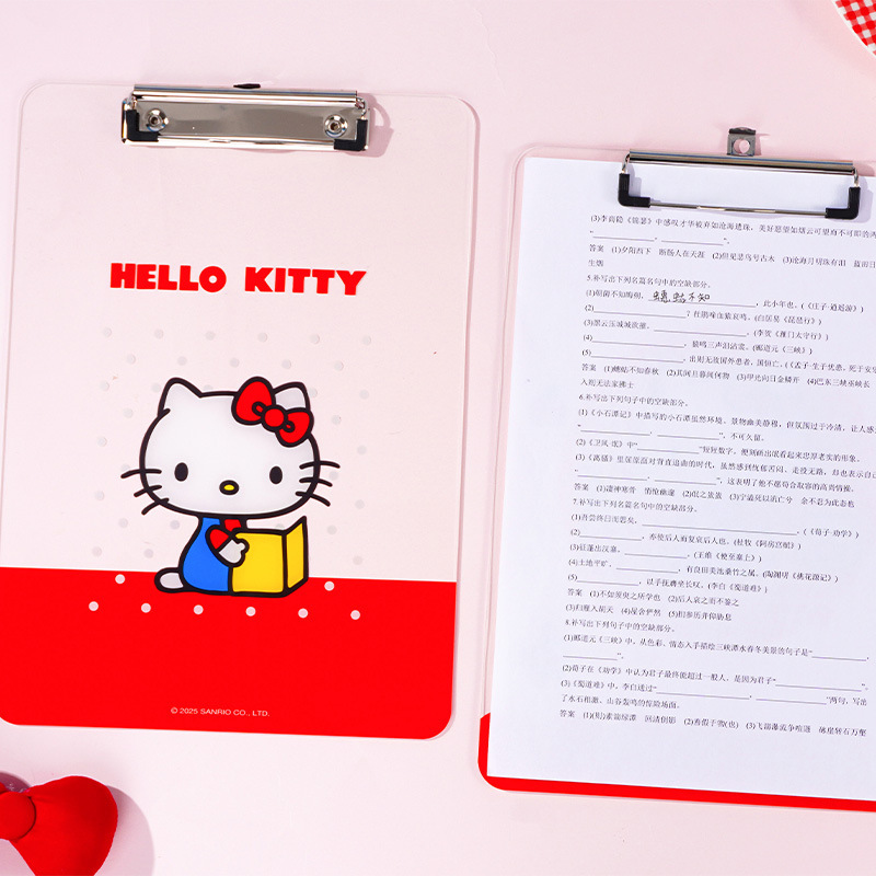 本物のファイルクリップボードハローキティ新しい A4 ボードクリップ学生漫画かわいい kt 猫オフィス透明フォルダー|undefined
