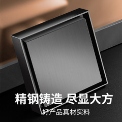 銅方形槍灰隱形地漏不鏽鋼廚房陽台輕奢兩用洗衣機隱藏式地漏防臭