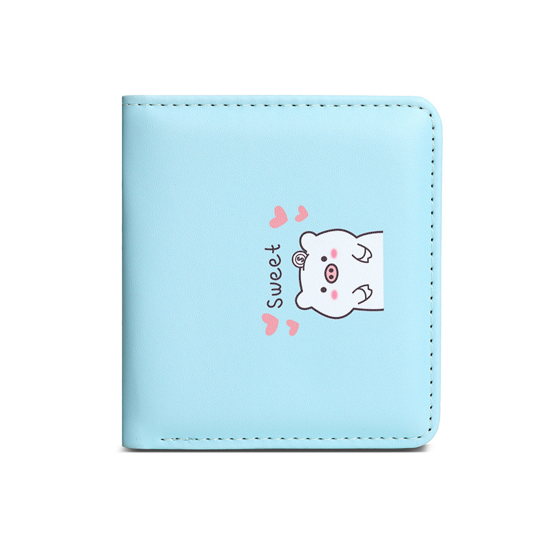 Nuevo bolso de cambio plegable para mujeres estilo coreano bolso de tarjetas multifuncional impresión de dibujos animados en el viento simple pequeño fresco