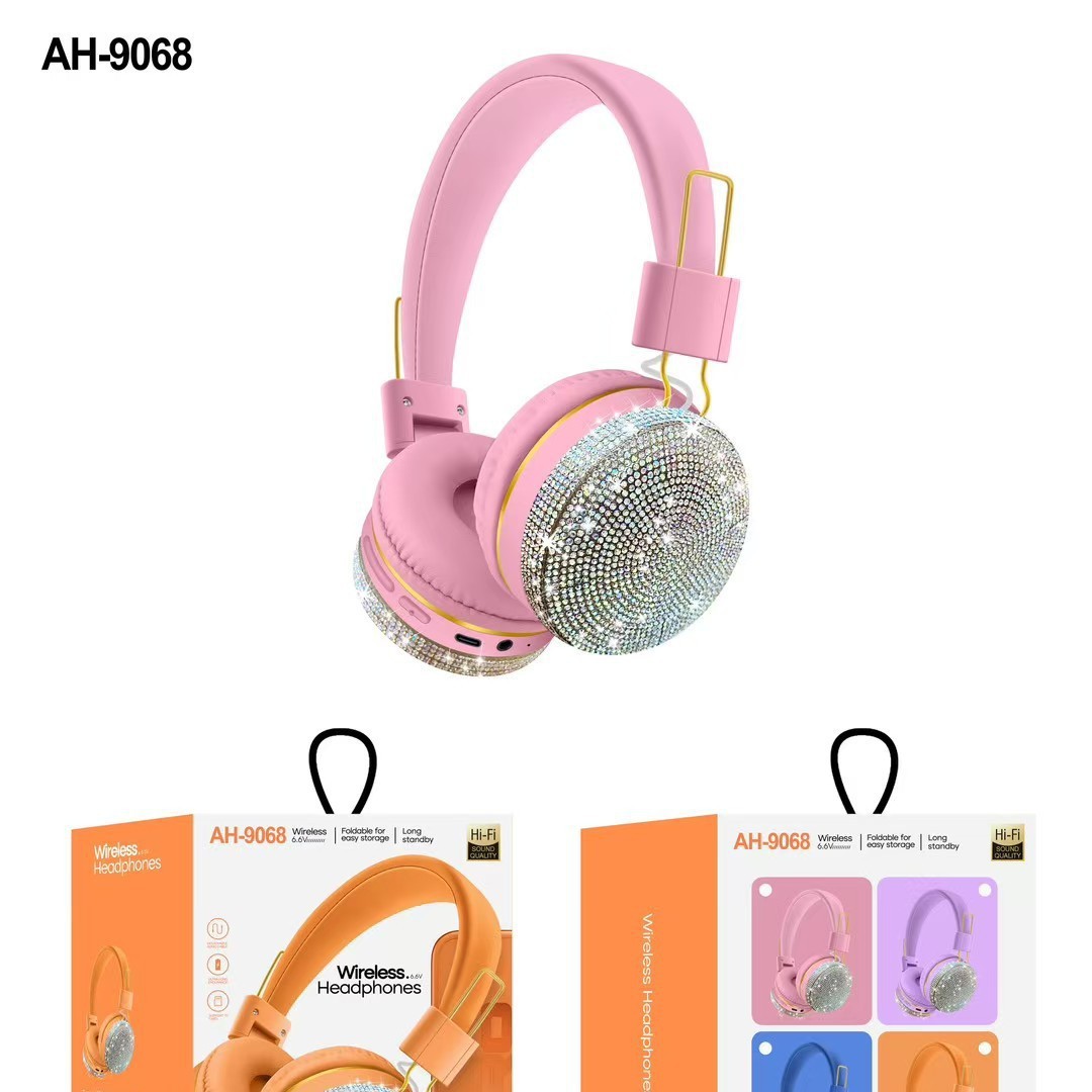 AH - 9068 transfronterizo nuevo auriculares Bluetooth de dibujos animados lindos auriculares estéreo de música para teléfonos celulares image 3