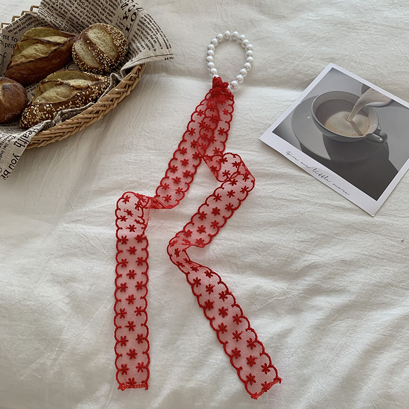 Bufandas de encaje femeninas coreanas de primavera y otoño universal moda bufandas de cuello cuello collar de perlas cuello de cabello