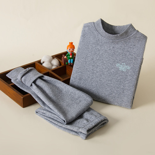 Autumn and winter children's cotton sweaters, pure cotton, medium and large children's colorful cotton autumn clothes, long johns, mid-collar underwear sets, pajamas, home clothes