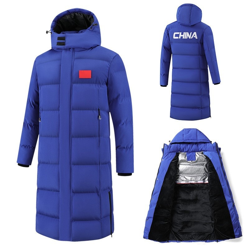 25体院大衣中国队长款过膝羽绒棉服体育生游泳艺考冬训棉大衣外套