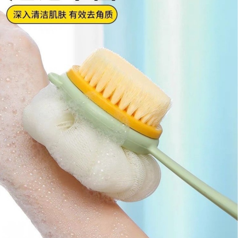 2色の長柄両面バスブラシ、背中こすりブラシ、ボディこすり泥、灰取り、角質除去、バスブラシ|undefined