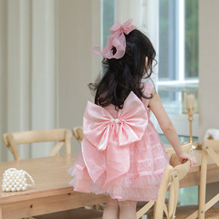 女童連衣裙2024新款夏裝薄款女寶寶公主裙夏季兒童甜美可愛背心裙