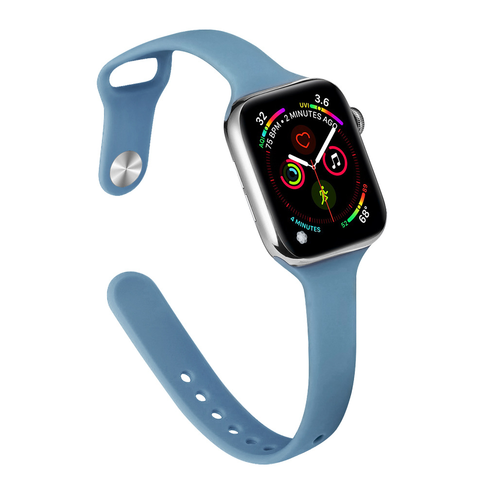 Aplicable Apple Watch correa Applewatch8SE7654 cintura pequeña correa de silicona delgada moda deportiva