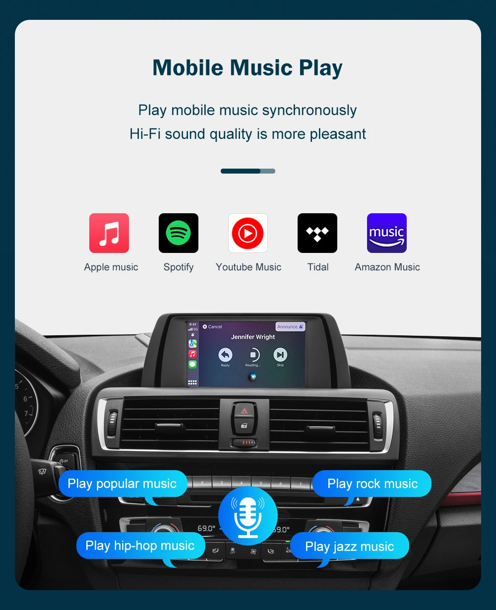 RoadTop Wireless CarPlay Decoder Module Car Machine Interconnection Suitable for Bmw NBT System Decoder