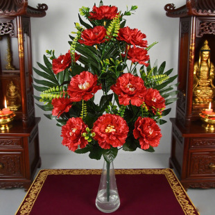 Yiwu Screen Artificial Flower 12-Head Peony Silk Flower Wedding Arrangement Decorative Flower Western Peony Artificial Flower High Artificial
