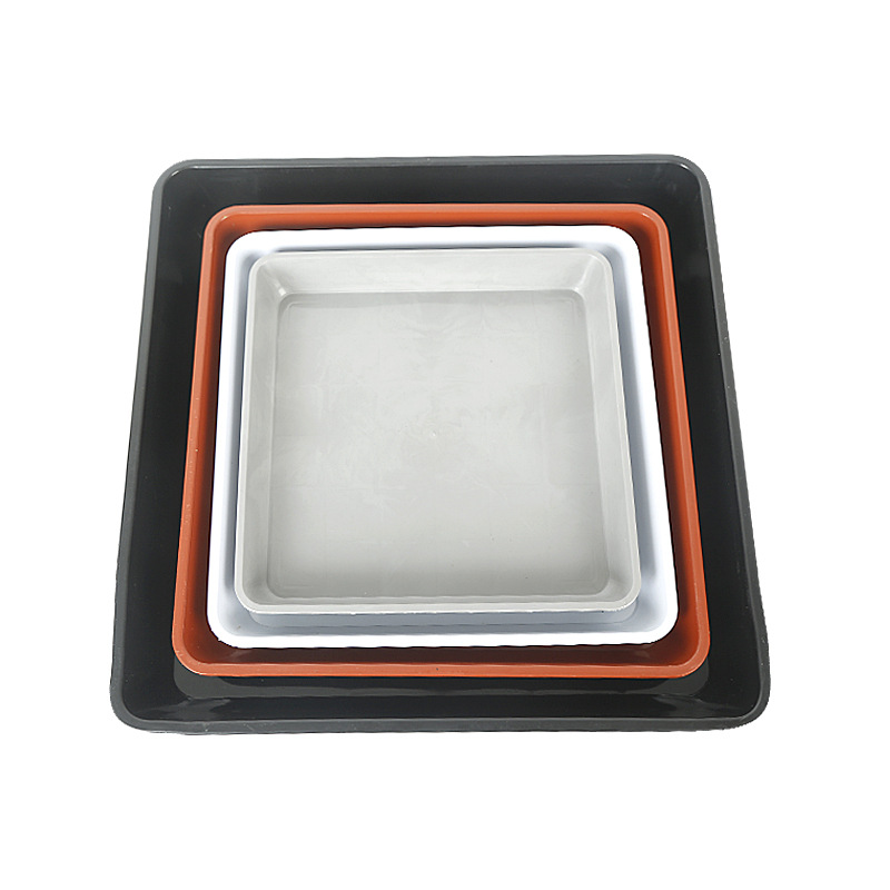 Suministro del fabricante de bandejas cuadradas para macetas, bandejas recolectoras de agua, bandejas cuadradas de plástico, bases cuadradas para macetas, venta al por mayor