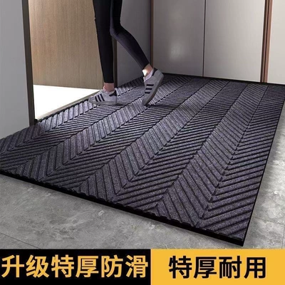 Thickened Entrance Door Mat, Car Carpet - tire-pattern-grey-80-160cm-extra-thick-durable-and-anti-slip