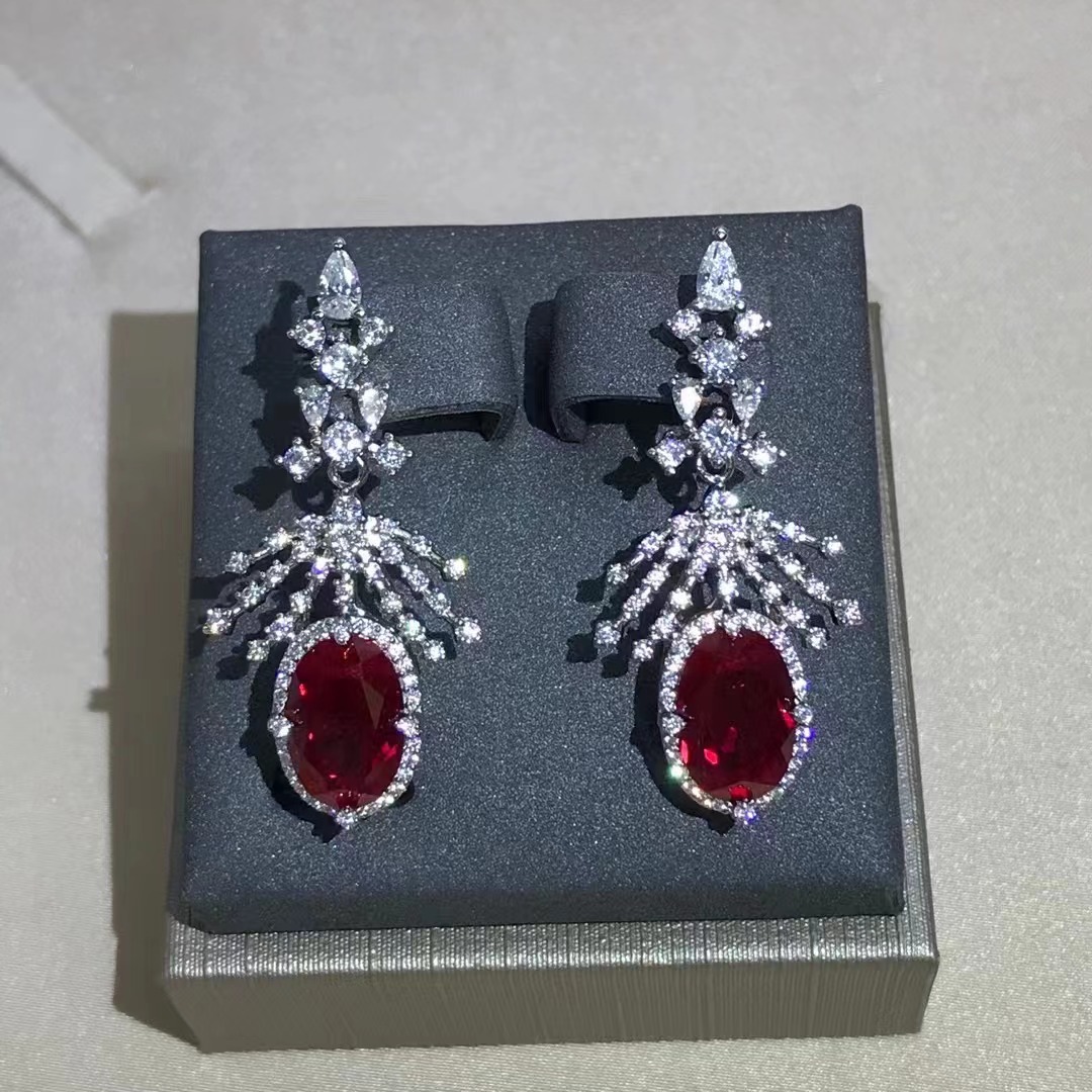 Corte oval cultivar orejas de rubí 4 quilates VVS grado D color 3ex inserido importación de alto carbono taladro