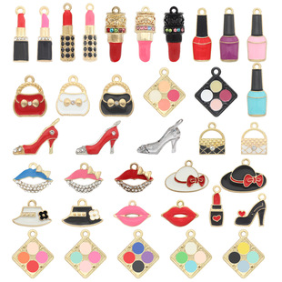 Oil-dropping alloy multi-color lipstick high-heeled shoes handbag lip bracelet necklace pendant pendant diy jewelry accessories