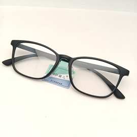 超轻7克TR90眼镜框男女通用磨砂黑全框软鼻托配近视老花通用眼镜