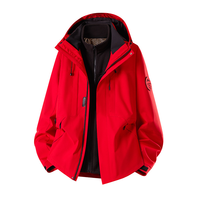 26188 New Color Jacket for Men and Women, New Autumn and Winter Outdoor Windproof and Waterproof Three-In-One 0.05kg Piece Set for Hiking and Mountaineering