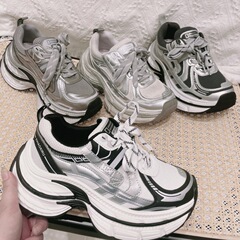 厚底增高8cm老爹鞋女2025秋新款做旧脏脏鞋百搭休闲鞋低帮运动鞋