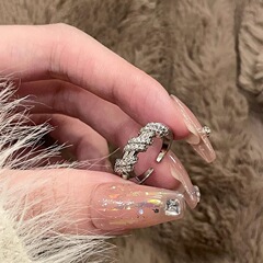 Minimalist Design Sense Light Luxury Fashion Sapphires Ring for Women, Elegant and Versatile, Retro and Personality Adjustable Finger Ring, Index Finger Ring