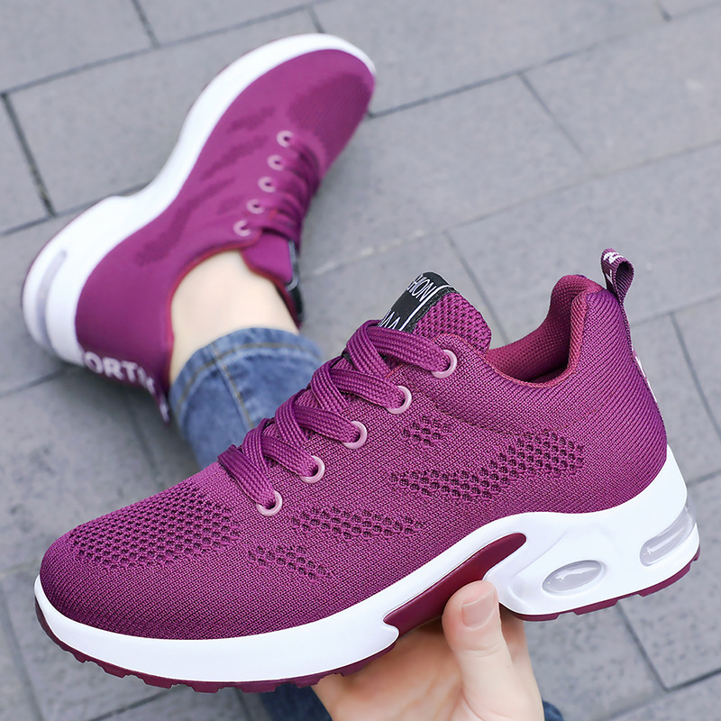 Shoes for Women, Factory-Made Women's Shoes, Casual Air-Cushioned Running Shoes, Breathable Soft-Soled Sports Shoes, Women's Low-Heel Sports-Style Casual Shoes