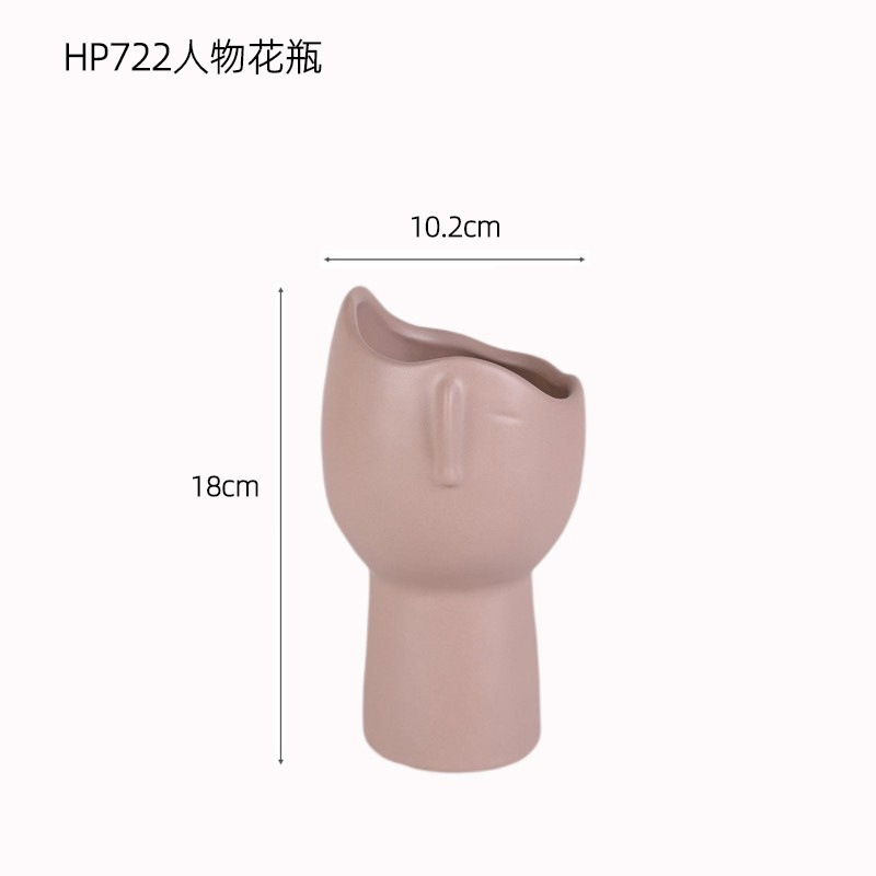 Simple moderno creativo Arte Abstracto cara cerámica florero decoración modelo sala de ventas Oficina salón escritorio flor