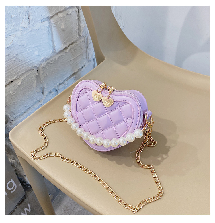 Lingge Pearl Chain Children's Bag Fashion One-shoulder Messenger Bag Coin Purse display picture 32