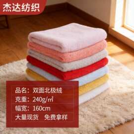 250双面北极绒 秋冬家居服睡衣毛毯面料 烫光双面舒棉绒现货批发