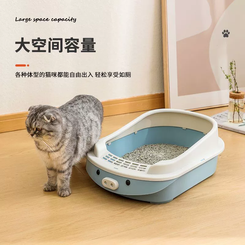 Новый мультяшный умывальник для кошачьих туалетов Супер маленький размер, большой полузакрытый унитаз, однослойный дезодорант, умывальник с наполнителем