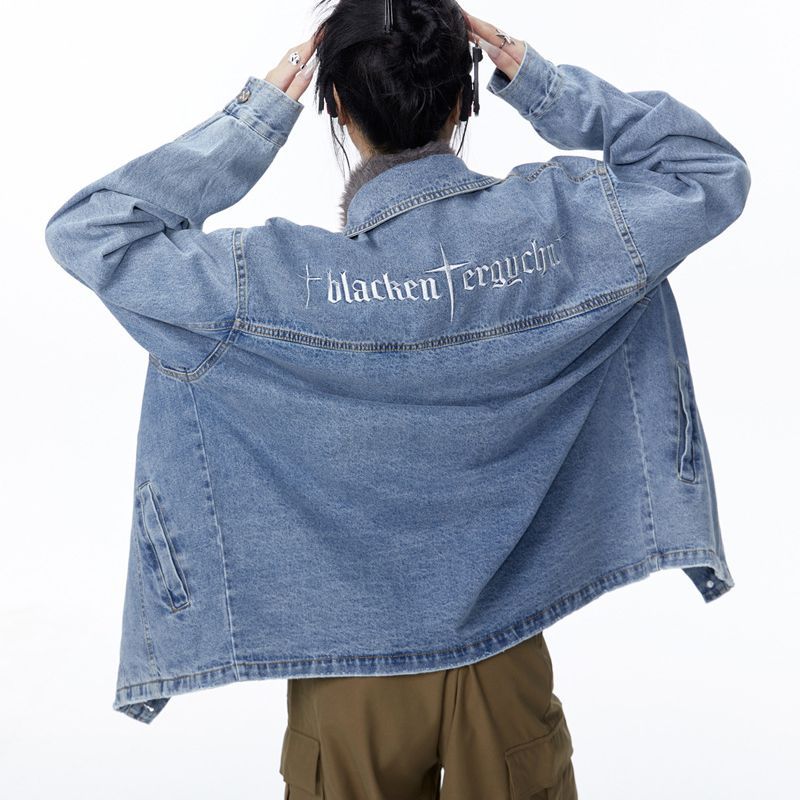 Herrenbekleidung Nische High Sense Denim Herren- und Damen-Ins Fashion Brand Casual Loose Jacket_voghion.com