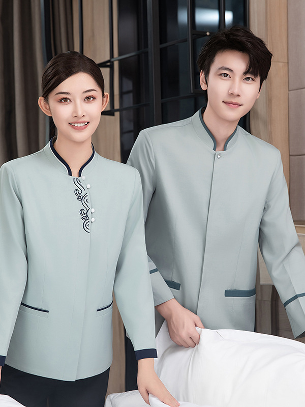 Hotel Cleaner Work Clothes Long-Sleeved Female Property Hotel Room Sales Department Hospital Aunt Cleaner Autumn and Winter Clothing