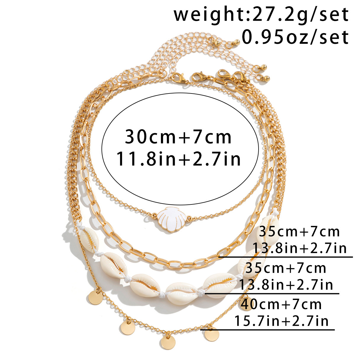 29g Weight Imitation Pearl Pendant Material Layered Necklaces Classification Alloy, Iron, Copper Chain Material 1 Piece Quantity Beach, Tea Party Occasion Imitation Pearl, Alloy, Copper Material Scallop, Starfish Pattern Women's Gender Beaded, Plating Design Elegant, Marine Style, Streetwear Style Elegant Marine Style Streetwear Scallop Starfish Imitation Pearl Alloy Copper Wholesale Layered Necklaces 2