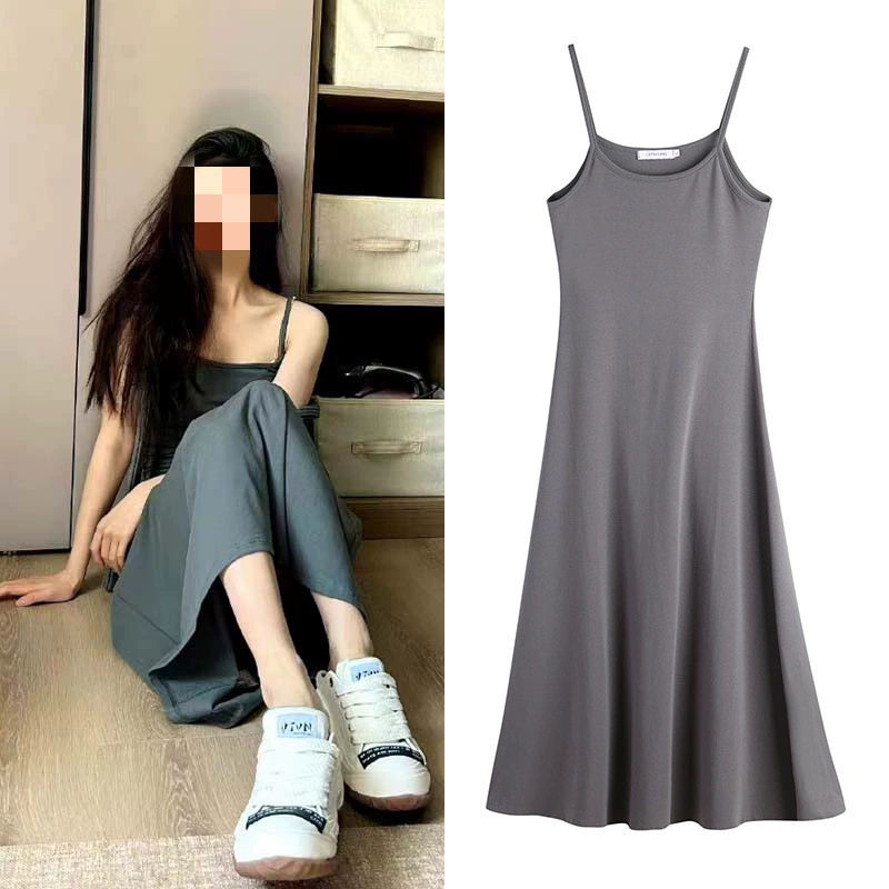 Zhao Luci та же горячая девушка эластичная подтяжка платье лето 2024 новая сексуальная стройная талия средней длины юбка