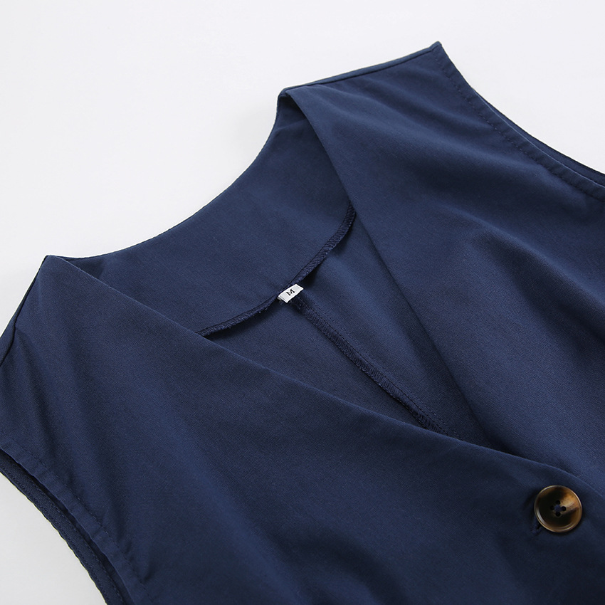 Women's Clothing Spring and summer new cotton and linen breathable V neck sleeveless vest vest suit 2024 fashion new two piece suit for women_voghion.com