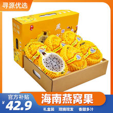 正宗海南燕窝果麒麟果大果2/5斤礼盒装黄皮白心火龙果新鲜水果