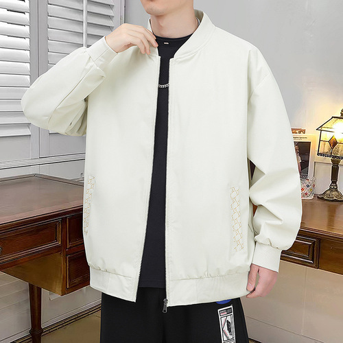 New Autumn/Winter Trendy Brand Men's Pocket Print Jacket with Blue Baseball Collar, Popular New Product Fashion