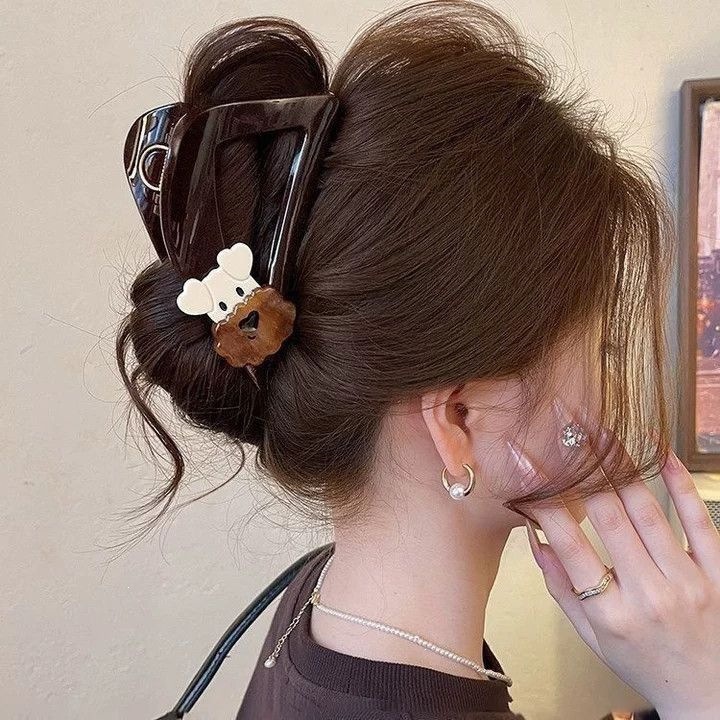 2026 nuevo clip de cabello ondulado clip de cabello de tiburón grande clip de cabello de mujer detrás de la cabeza de alta sensación clip de cabello accesorios para el cabello