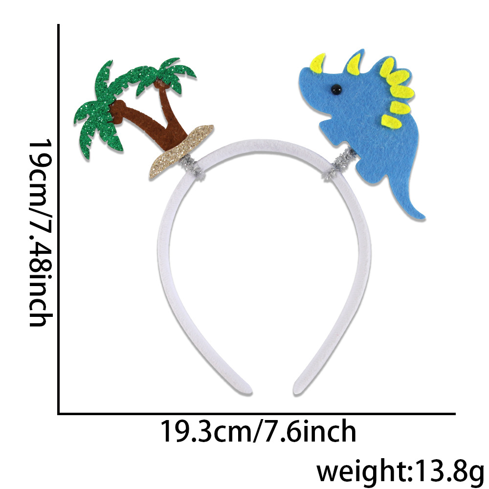 Dinosaurio infantil cabello de flor de bosque tema de cumpleaños decoración de fiesta tiranosaurus aro de huevo de dinosaurio alas de dragón botón de cabeza