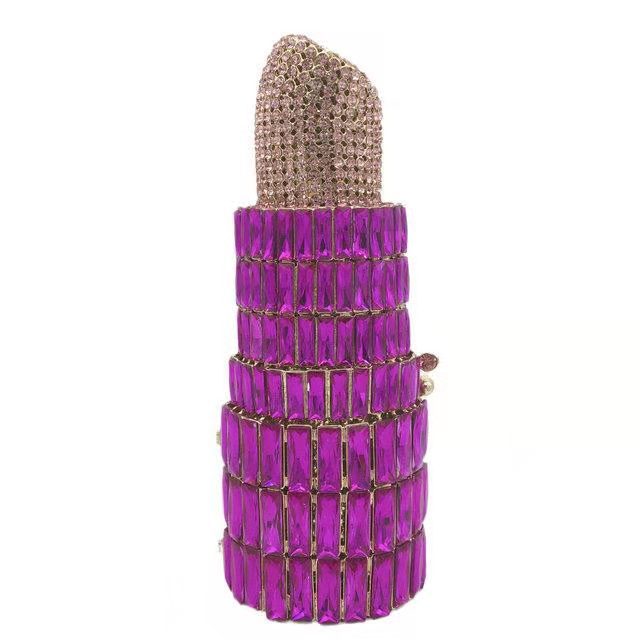 Seleccione estrictamente el nuevo lápiz labial transfronterizo, bolsas de cena de diamantes, bolsas de diamantes de mano, bolsas de vestir, bolsas de embrague
