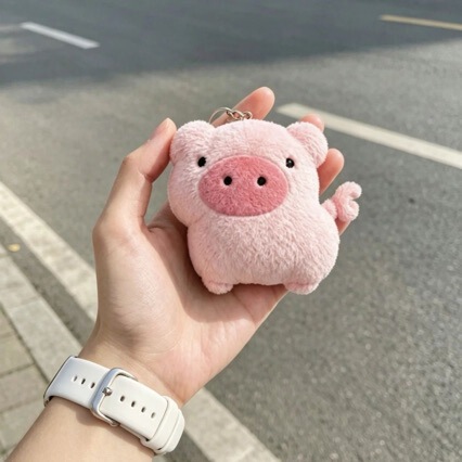 Ins-Style Pink Piggy Pendant, Fluffy Healing Piggy Doll Keychain, Unique and Cute Bag Accessory Ins-Style Pink Piggy Pendant, Fluffy Healing Piggy Doll Keychain, Unique and Cute Bag Accessory