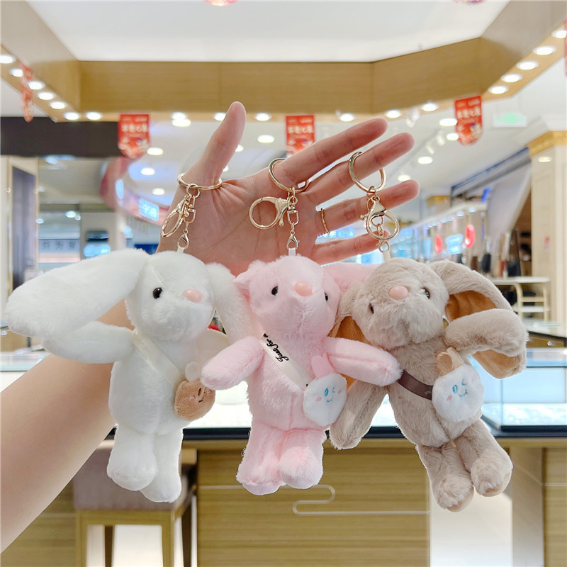 Little Red Book popular long-ear rabbit plush keychain cute bag ornaments Internet celebrity doll catching machine doll wholesale