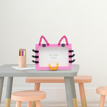 拼忆DIY儿童积木相框可爱小猫手工简单制作相框礼品摆台照片墙