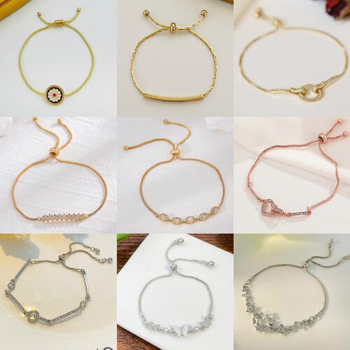 Elegant and Affordable Western and European Style Minimalist Design Geometric Pull-out Adjustable Bracelet for Instagram Influencers, Fashionable and Versatile Accessory for Wholesalers