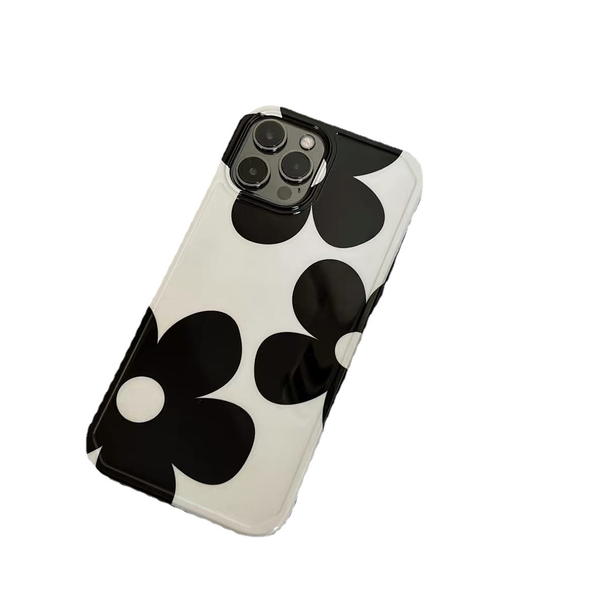Instagram black white flower minimalist suitable for iPhone 13, promax phone case, Apple 12, Japan and South Korea 14,_voghion.com